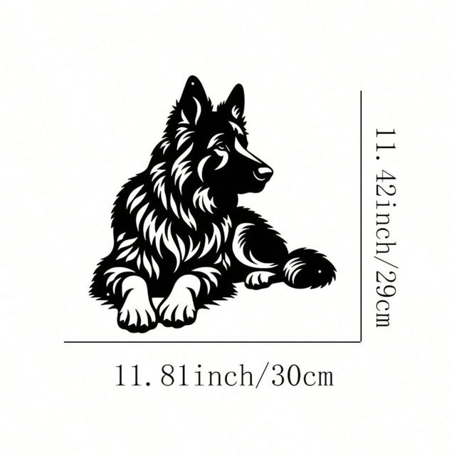 CIFbuy Gartenfigur Deutscher Schäferhund aus Schmiedeeisen in Bunt und Schwarz zur Dekoration für Außen und Innen - Bild 1