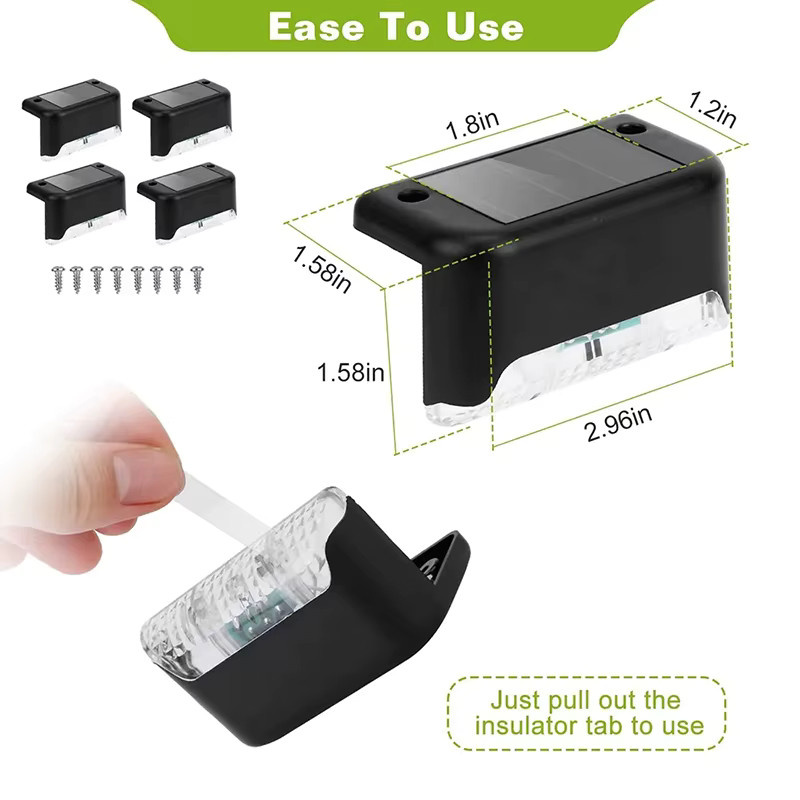 KDULIT Mini Solar LED Gartenleuchten wasserdichte Außenlampen zur Dekoration von Balkon, Zaun und Treppen - Bild 4