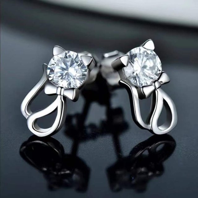 SAY Ohrringe 925 Sterlingsilber, Moissanit, Damen - Bild 1
