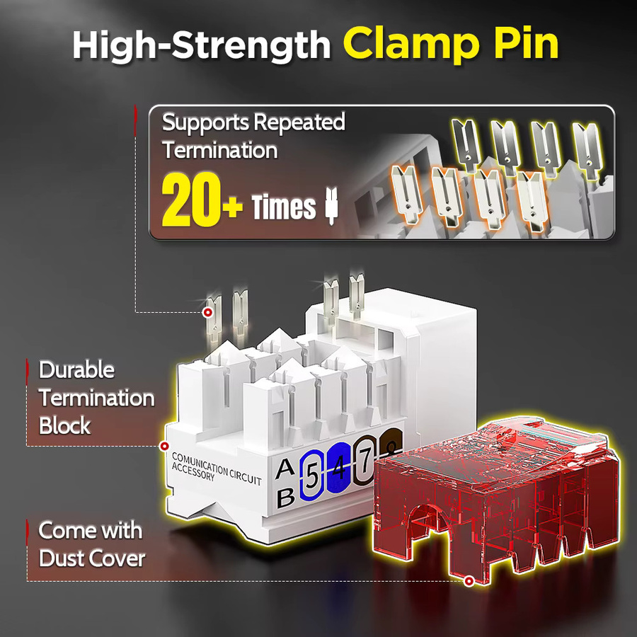AMPCOM Cat6 RJ45 Keystone Jack Netzwerkstecker-Modulanschluss mit vergoldeten Kontakten in Weiß, Flat/Angled Vertical Punch Down für Ethernet/LAN - Bild 4