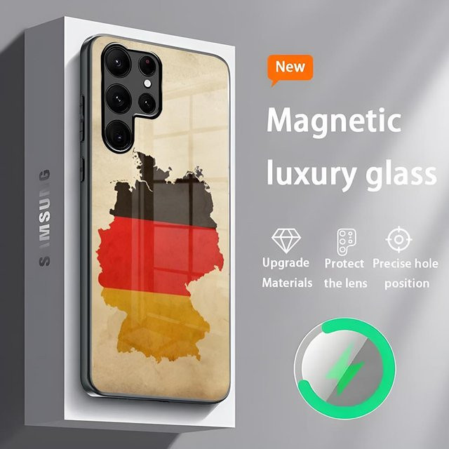 Magnetische Handyhülle mit Deutsche Flagge für Samsung Galaxy S24 Ultra S23 S22 S21 S20 Plus Note20 Multicolor - Bild 1