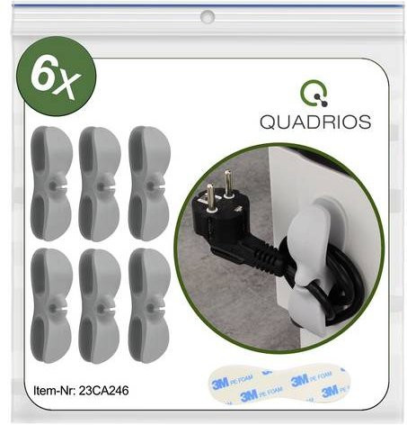 3M Kabelhalter selbstklebend Grau 6er Pack - Bild 1