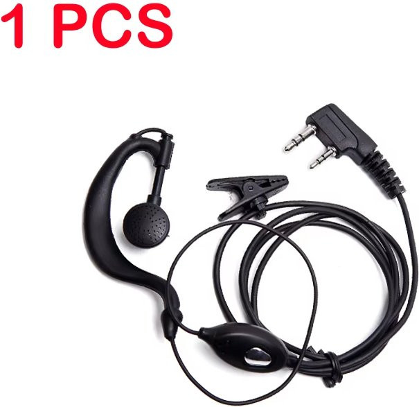 Baofeng Headset für Walkie-Talkie mit Mikrofon und 2-Pin K-Typ in Schwarz für UV-5R und DM-32 Zweiwege-Funkgeräte - Bild 1