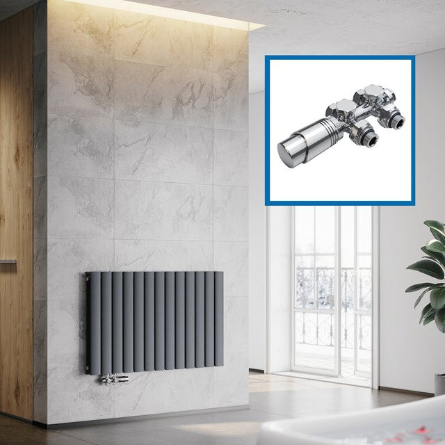 SONNI Flach Heizkörper Paneelheizung Wandheizung in Anthrazit, B: 100,1 cm, H: 63,0 cm - Bild 1