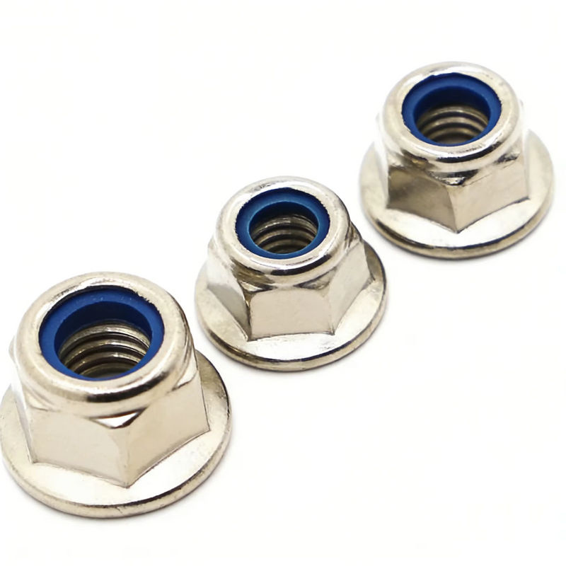 SZYANGYI Selbstsichernde Flanschmuttern aus Nickel-Stahl mit Nylon-Einsatz in Silber für M3 M4 M5 M6 M8 - Bild 3