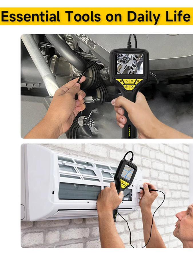 BUMBORN Industrielle Endoskop-Inspektionskamera mit 2,8-Zoll-IPS-Bildschirm, 720P Auflösung, IP67 wasserdicht, starres Kabel 1-15 m, Farbe: Schwarz - Bild 4