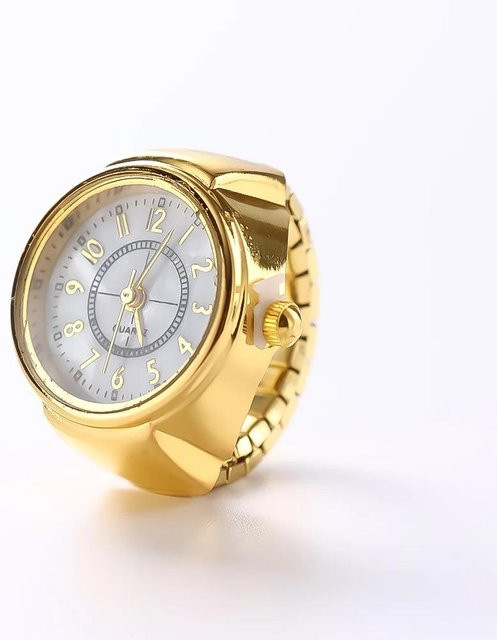 Ring-Uhr Paar, Quarzuhr, Legierung, Gold, Damen, Vintage - Bild 1