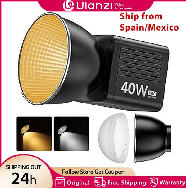 Ulanzi L023 40W Pro Tragbare LED-Videoleuchte Bi-Color COB Fotostudioleuchte Schwarz 2500K-6500K mit 3400mAh Akku für Video und Live-Streaming - Bild 1