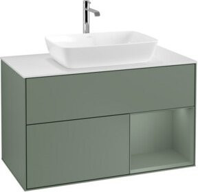 V&B Waschtischunterschrank Finion 100 mit Wandbeleuchtung, lackiert, B/T/H: 100 x 50,1 x 50,1 cm - Bild 1