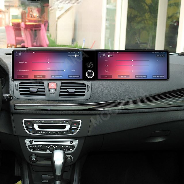 Aotsr Android Auto und CarPlay Doppelbildschirm Multimedia Player mit GPS für Renault Megane 3 2009-2014, 24,6 Zoll, Schwarz - Bild 1