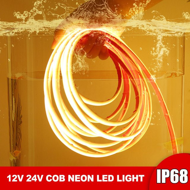 HEGEHE COB-Neonstreifen IP68 Wasserdicht, Flexibles LED-Bandseil aus Silikon für Garten und Haus, 240 cm, Transparent - Bild 1