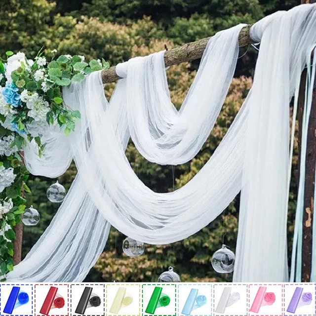 Kristall Organza Tüll Stoff in Beige als schiere glänzende Rolle für Hochzeitsdekoration und DIY-Handwerk - Bild 1