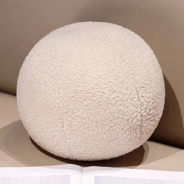 Runder Plüsch Kissenball von Yiran toy in Beige, Durchmesser: 30 cm - Bild 1