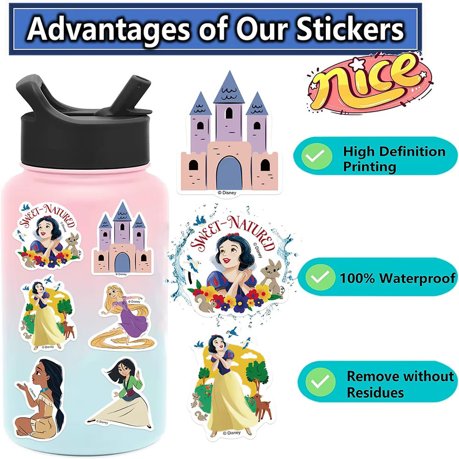 Disney Cartoon Prinzessinnen Aufkleber, 10-teiliges Set - Bild 4