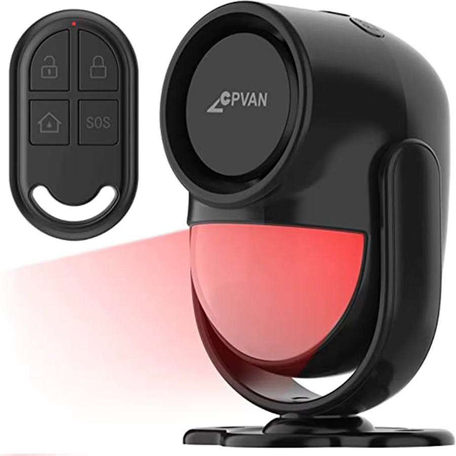 CPVAN Infrarot-Bewegungsmelder Schwarz, kabelloser Einbruchalarmsensor mit 433 MHz PIR-Sensor und 125 dB Alarmton - Bild 6