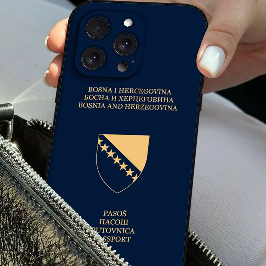 Handyhülle im Bosnien-Herzegowina Reisepass Design für Apple iPhone (alle Modelle), Schwarz - Bild 6