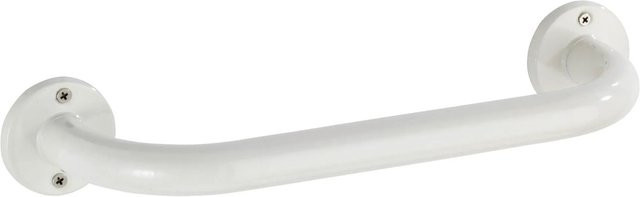 Wenko Badewannengriff Basic aus Edelstahl in Weiß Matt, Wandmontage, B: 36,0 cm, H: 9,5 cm, T: 6,0 cm - Bild 1