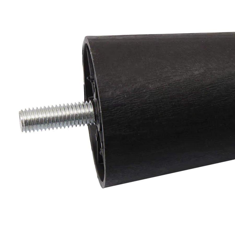 4 Stück konische Möbelbeine aus Kunststoff in Schwarz mit Montageplatten und M8 x 25 Gewindeschaft für Sofa und Stuhl - Bild 4