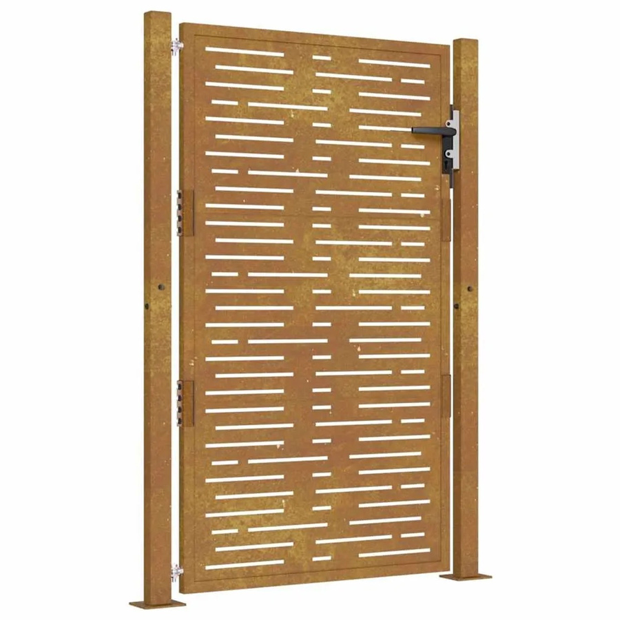 vidaXL Gartentor aus Cortenstahl in Braun mit quadratischem Design, B/H: 110 x 155 cm - Bild 2