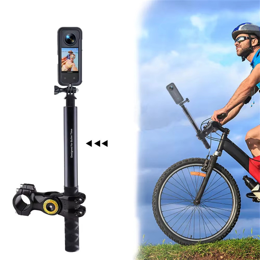 Insta360 Lenkerhalterung und unsichtbares Einbeinstativ in Schwarz für Insta360 X3, One X2 und GoPro Action Cameras zur Montage am Motorrad oder Fahrrad - Bild 2