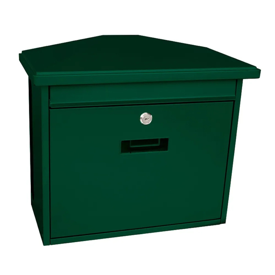 PROREGAL Wandbriefkasten Zamoran aus verzinktem Stahl mit Namensschild in Grün, H x B x T: 34,5 x 39,2 x 20,5 cm - Bild 2