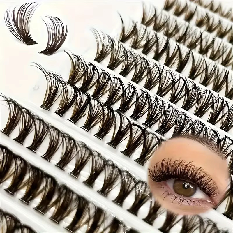 LIMEIKAI DIY-Wimpernverlängerung, 200 Cluster, braun, 8-16mm, Unisex - Bild 3