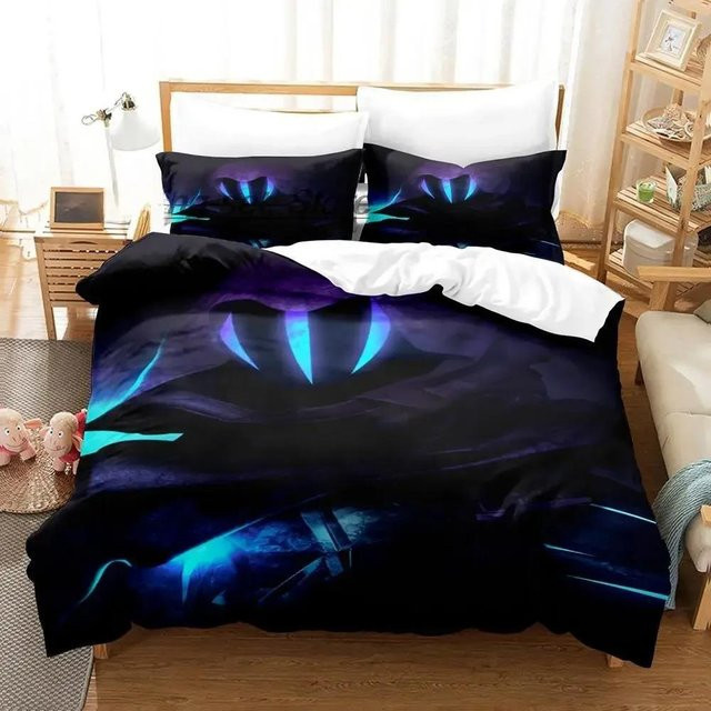 Bettwäsche-Set VALORANT Omen mit Bettdeckenbezug und Kissenbezug, Farbe Schwarz, B/H: 135 x 200 cm - Bild 1