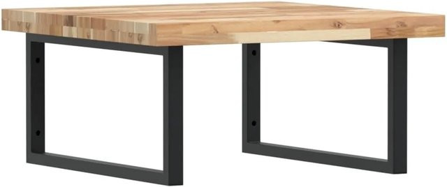 vidaXL Waschbeckenregal zur Wandmontage aus Stahl und Akazienholz in Schwarz und Braun - Bild 1