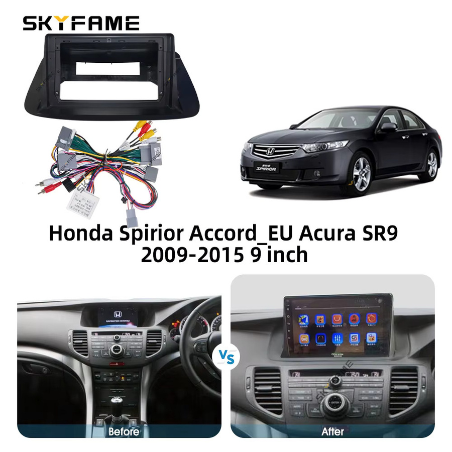 SKYFAME Auto Rahmen Fascia Adapter mit Canbus Box Decoder für Acura SR9 und Honda Accord Spirior, Schwarz - Bild 5