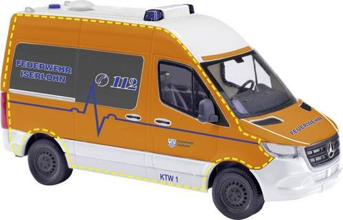 Busch Mercedes Benz Sprinter Feuerwehr Iserlohn, Modell, H0, 1:87 - Bild 1