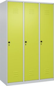 C+P Spind Classic PLUS Spind mit 3 Abteilen, Stahlkonstruktion, Lichtgrau, H x B x T: 185 x 120 x 50 cm - Bild 1