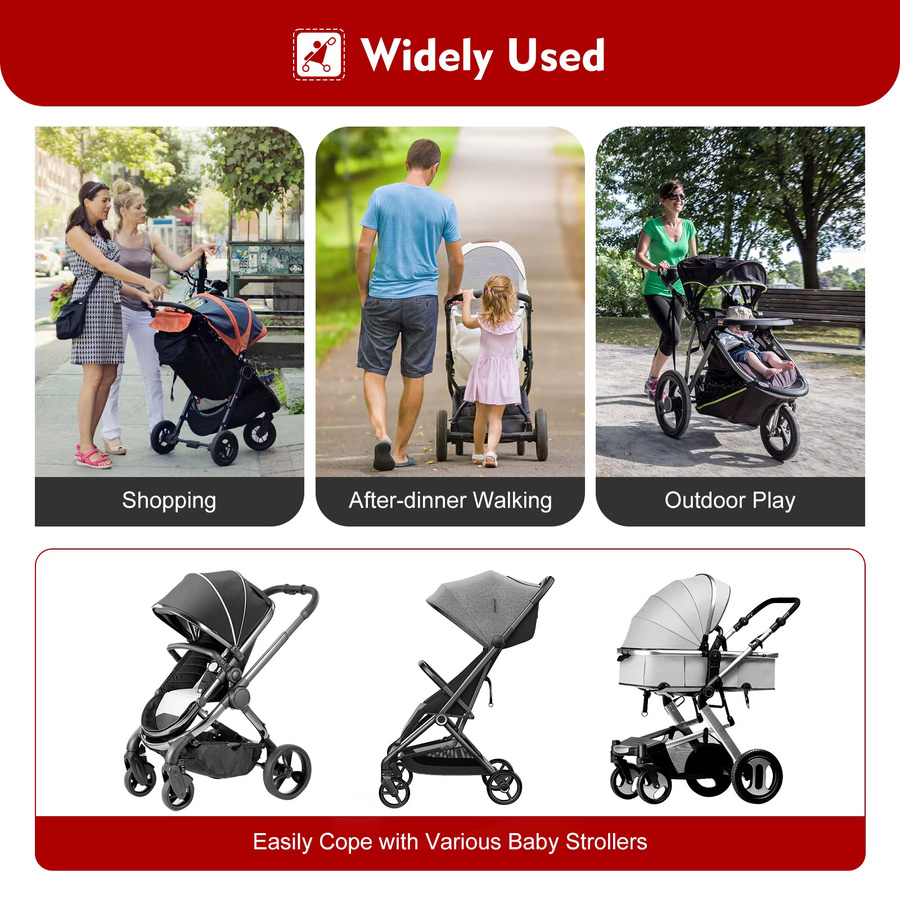 2-in-1 Universal-Kinderwagenbrett als Sitz- und Stehwagen mit bequemem Kissen in Schwarz - Bild 4