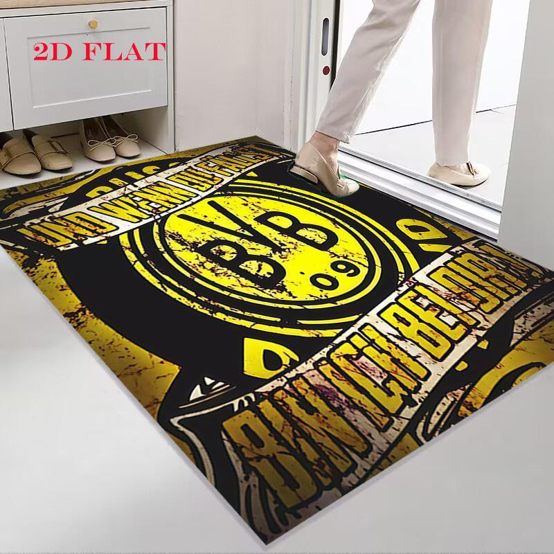 Borussia Dortmund Logo Teppich in Gelb und Schwarz, rutschfeste Bodenmatte aus Polyester für Wohnzimmer oder Kinderzimmer, Breite: 60 cm, Tiefe: 90 cm - Bild 4