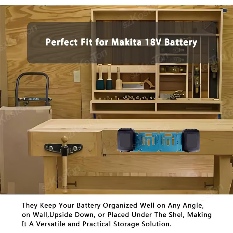 Wandhalterung für Makita 18V Li-Ion Akkus zur Batterie-Lagerung und Werkzeug-Organisation - Bild 3