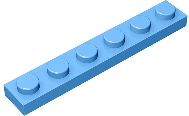 Gobricks Platte 1x6 Bausteine, 10-teiliges Set, Blau - Bild 1