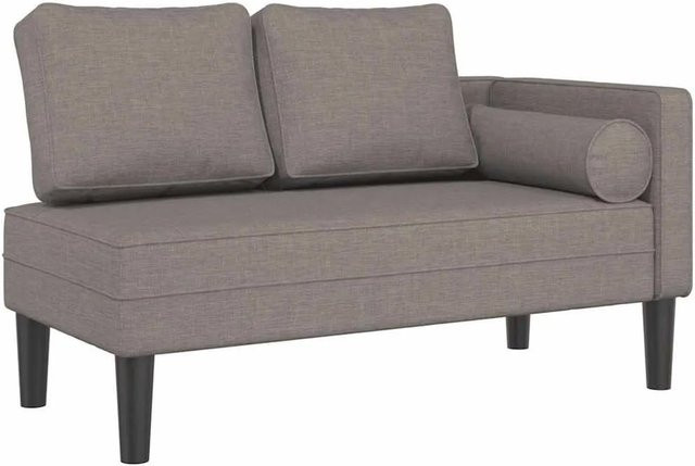 vidaXL Chaiselongue mit Kissen in Taupe aus Stoff, B/T/H: 162,0 x 62,0 x 57,5 cm - Bild 1