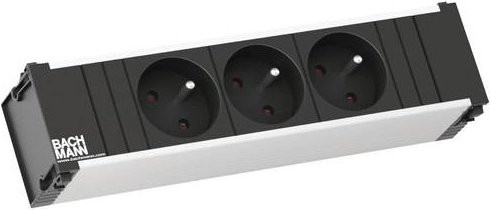 Bachmann Steckdosenleiste 333.0500 aus Aluminium in Schwarz mit FR-Stecker ohne Schalter - Bild 1