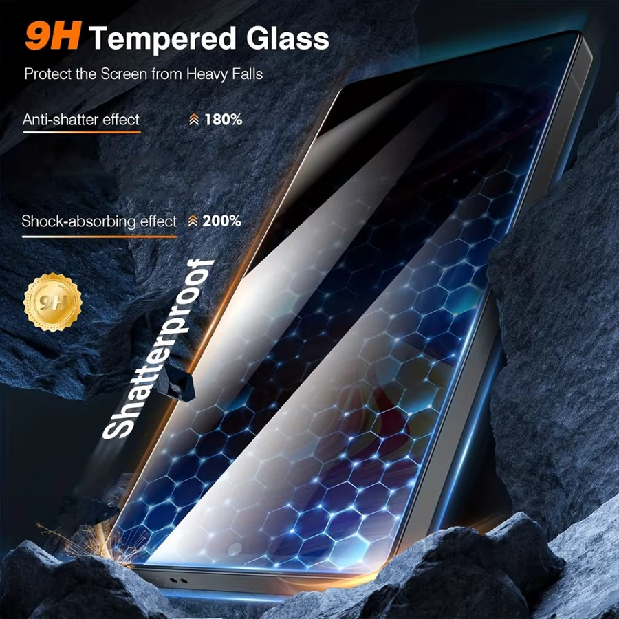 NNBILI 3-teiliges Sichtschutz Panzerglas aus gehärtetem Glas für Samsung Galaxy S26 Ultra und S26-Serie, transparent, unterstützt 0,01s Fingerabdruck-Entsperrung - Bild 3