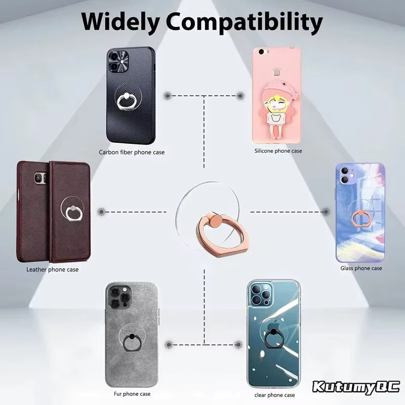 Transparenter 360-Grad-drehbarer Handy-Ringhalter als Fingergriff-Ständer kompatibel mit iPhones und Handyhüllen - Bild 6