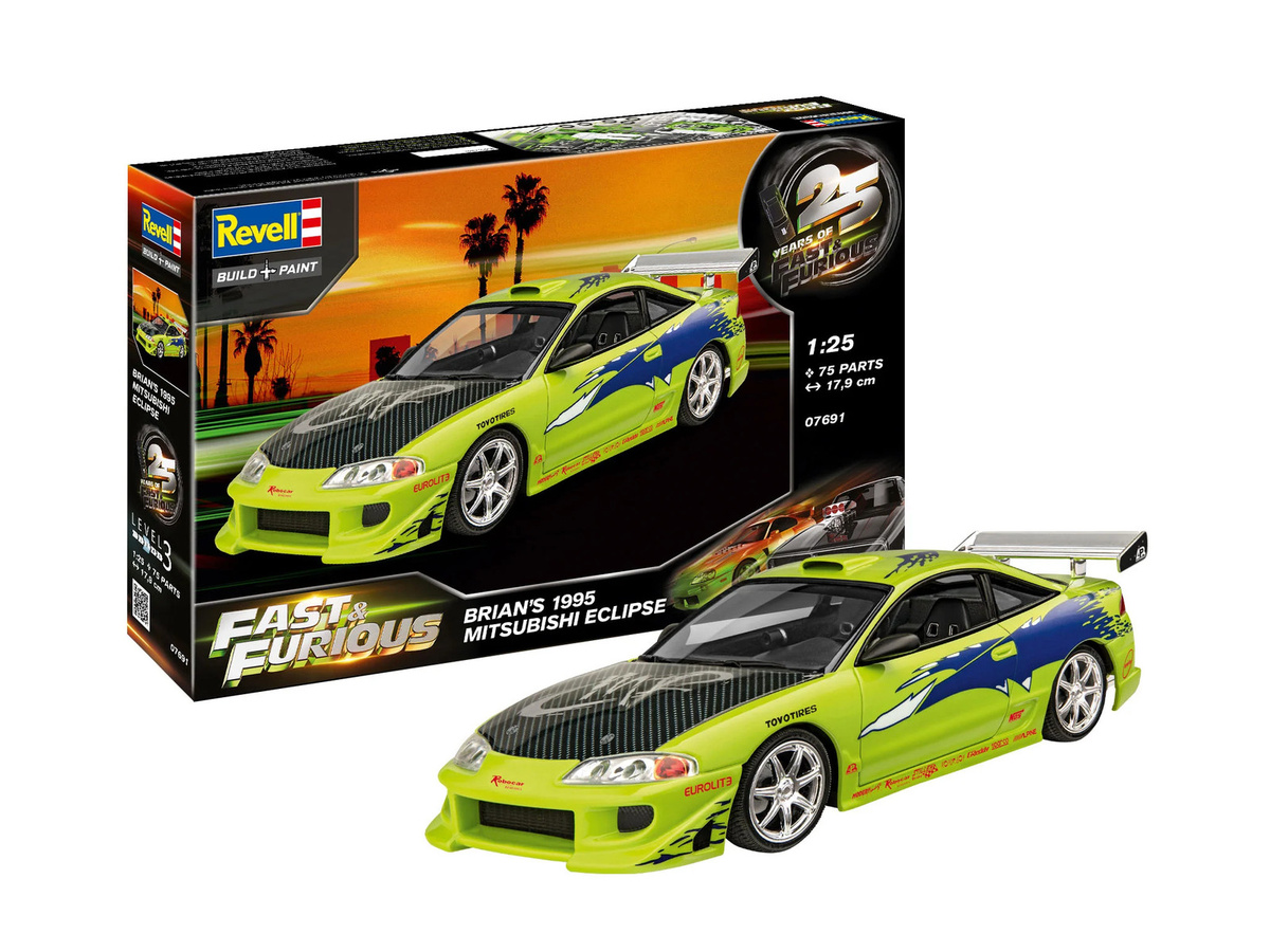 Revell Fast & Furious Brian's 1995 Mitsubishi Eclipse, Modellauto, 1:25, ab 10 Jahren - Bild 3
