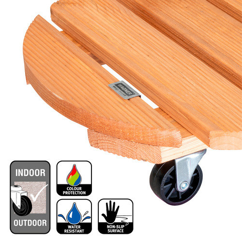 WAGNER SYSTEM Multiroller GreenHome Kübelroller aus Kiefernholz in Terracotta und Braun, Durchmesser: 38 cm - Bild 2