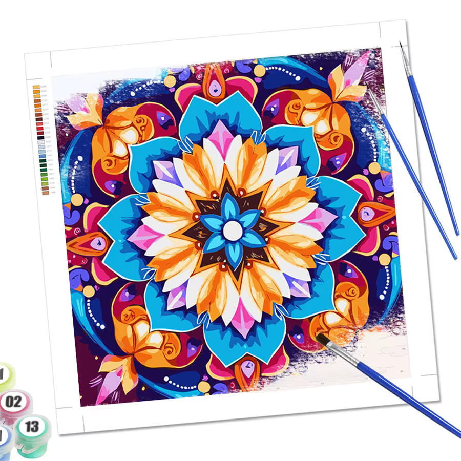 HUACAN Malen nach Zahlen Kits, Mandala Design, Natur, Bunt / Mehrfarbig - Bild 5