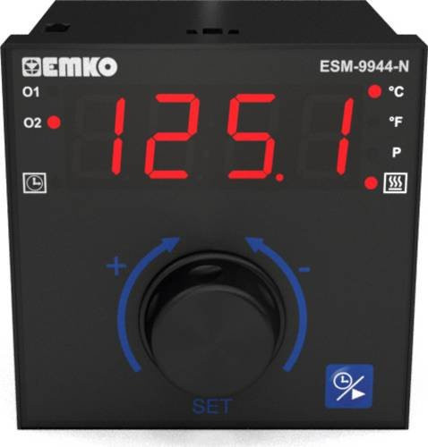 Emko ESM-9944-N.2.20.0.1/01.00/1.0.0.0 2-Punkt Temperaturregler in Schwarz mit Pt100 und J, K, R, S Sensoren für -200 bis 1700°C sowie Relais 7 - Bild 1