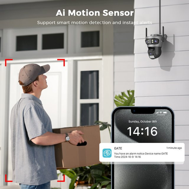 BESDER O-Kam Pro Outdoor Wifi Überwachungskamera mit 15MP, 10X Digital Zoom und PTZ Auto Tracking - Bild 1