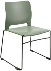 Topstar Besucherstuhl VISIT LITE, stapelbar, Kunststoff und Stahl, olivgrün/schwarz, B: 44,0 cm, T: 41,0 cm, H: 45,0 cm - Bild 1