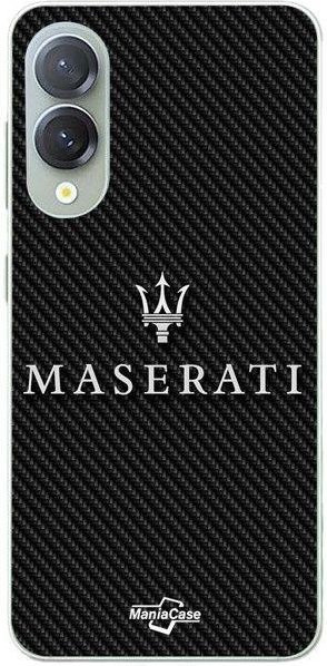 Maniacase Schutzhülle für Samsung Galaxy S25 Edge im Maserati Carbon Design in Weiß und Schwarz - Bild 1