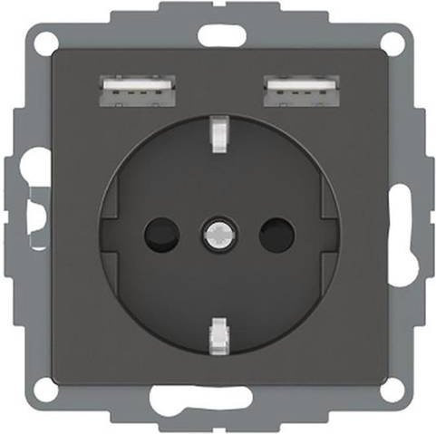 Merten Einsatz System Design Steckdose in Anthrazit MEG2366-0414 - Bild 1