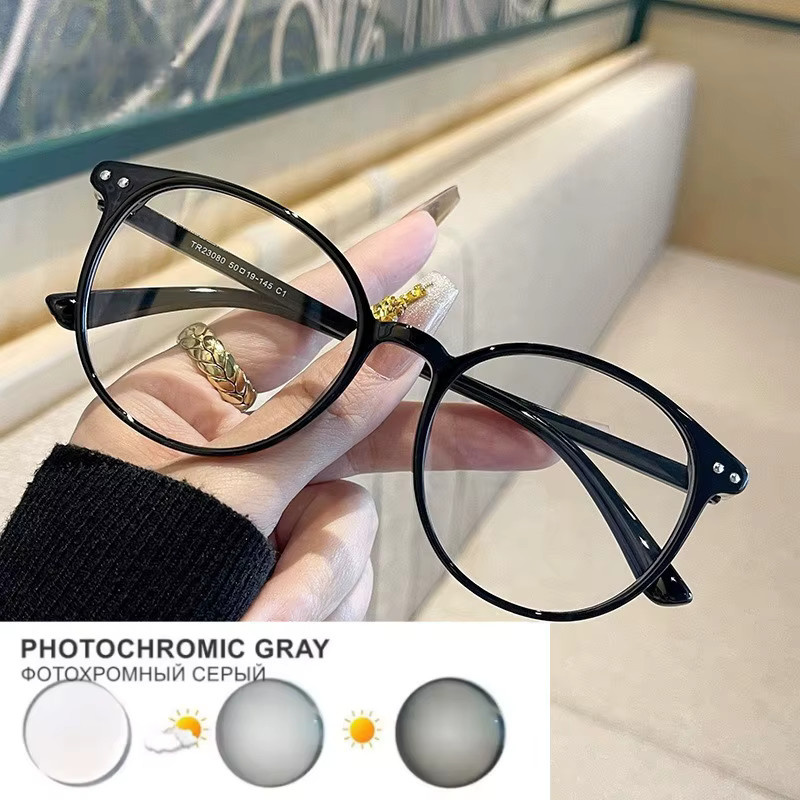 OLOEY Korrektionsbrille, Vollrand, Rund, Kunststoff, Schwarz, Unisex - Bild 1