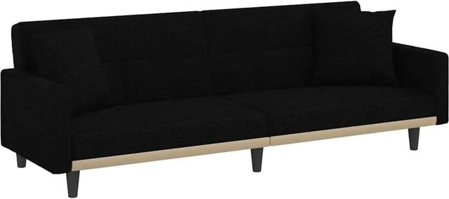 vidaXL Schlafsofa Click-Clack in Schwarz aus Stoff mit Armlehnen und Schaumstofffüllung B/T/H: 220 x 89 x 70 cm - Bild 1