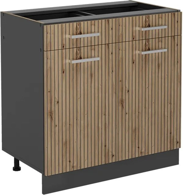 Vicco Küchenunterschrank R-Line in Artisan-Eiche und Anthrazit ohne Arbeitsplatte, B: 80 cm, H: 81,6 cm, T: 46 cm - Bild 1